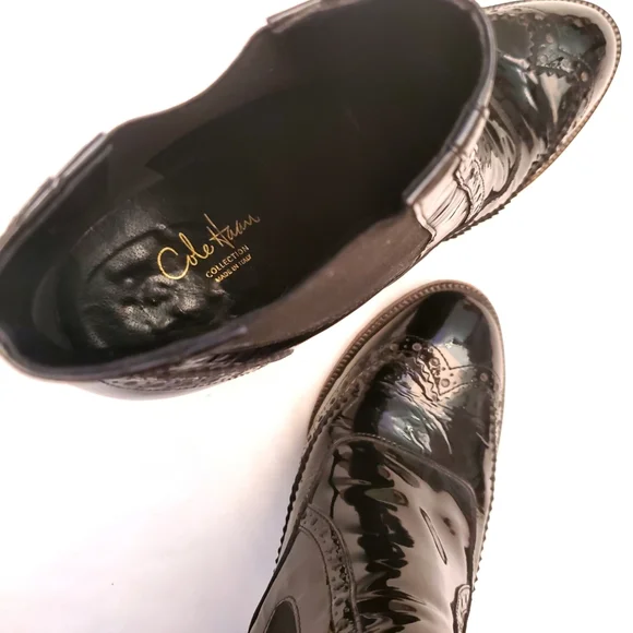 Cole Haan Black Patten Italian Booties - Picture 4 of 9
